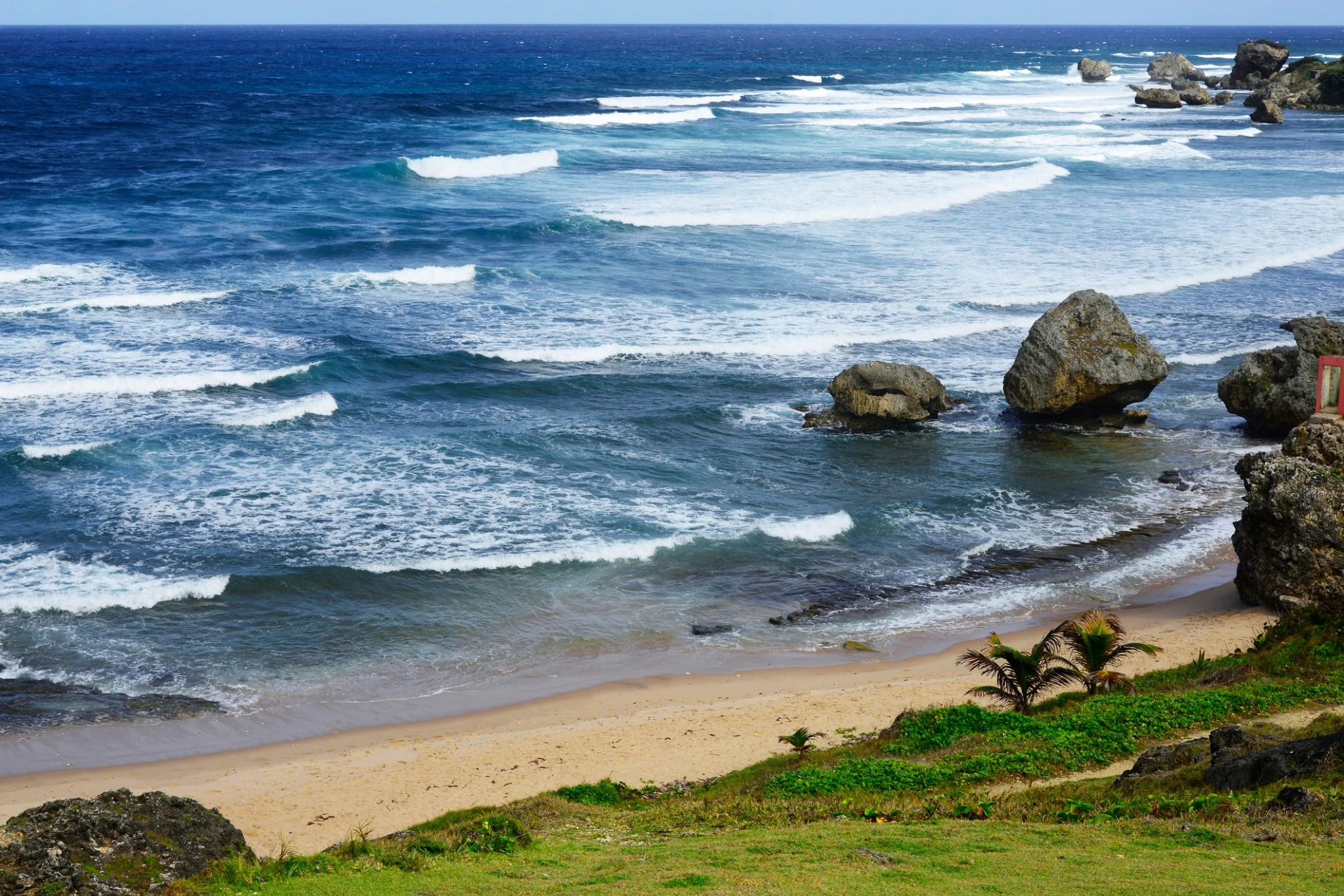 Rugged Atlantic coastline at Bathsheba on Barbados' east coast